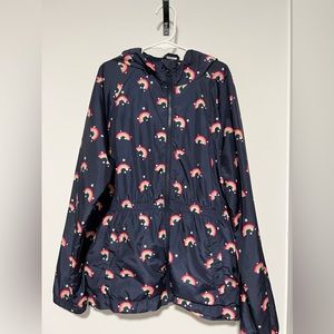 GAP kids girls rainbow rain coat size xl regular around size 8-10
